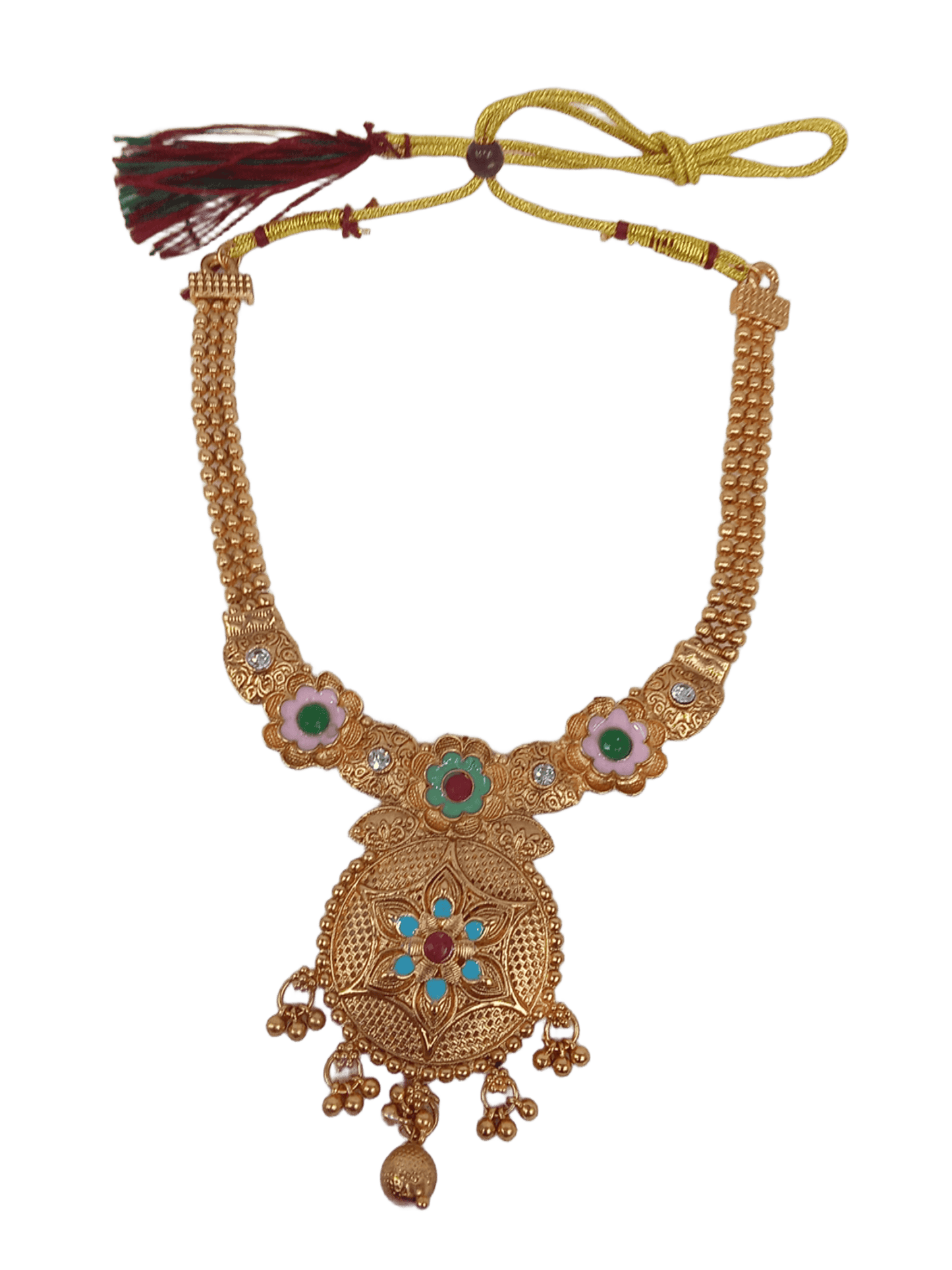 Women Gold Plated Wedding Polki Jewellery Necklace Set Stylish Girls Pendant By Kalra Creations