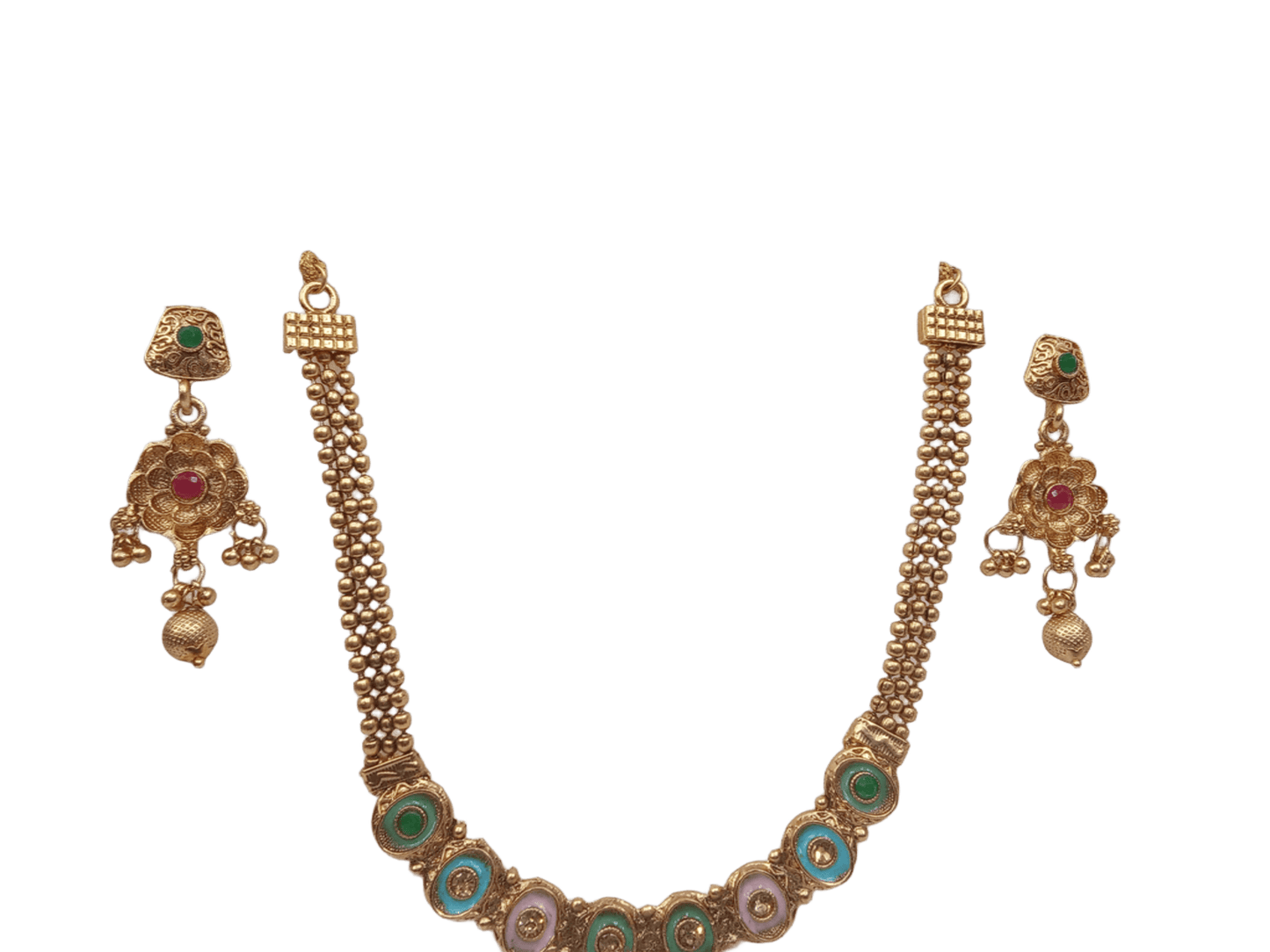Women Polki Jewellery Necklace Set Gold Plated Wedding Girls Pendant By Kalra Creations