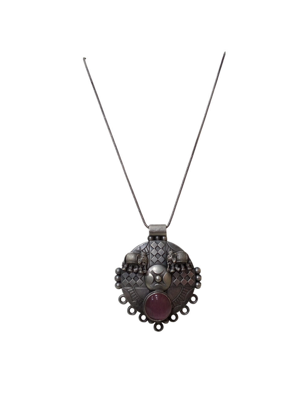 Women German Silver Tibetan Pendant Necklace for Girls & Women Tribal Tibetan Pendant By Kalra Creations