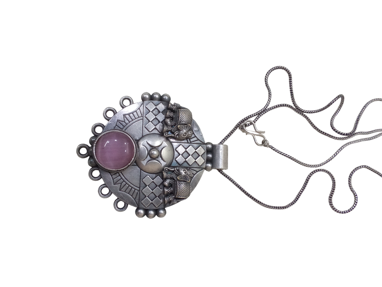Women German Silver Tibetan Pendant Necklace for Girls & Women Tribal Tibetan Pendant By Kalra Creations