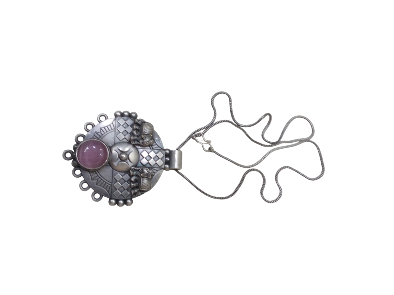 Women German Silver Tibetan Pendant Necklace for Girls & Women Tribal Tibetan Pendant By Kalra Creations