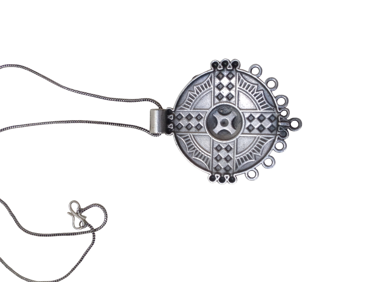 Women German Silver Tibetan Pendant Necklace for Girls & Women Tribal Tibetan Pendant By Kalra Creations