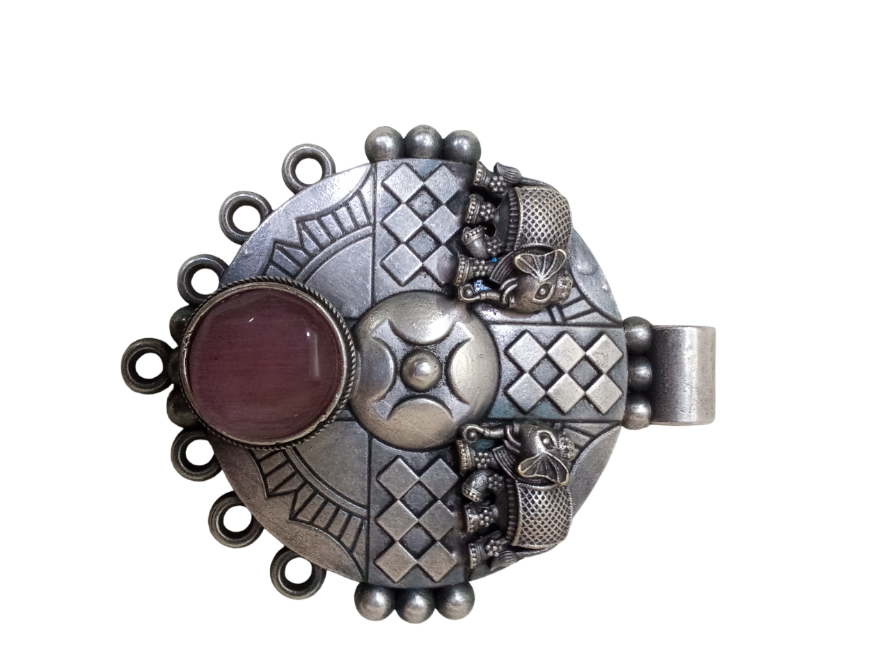 Women German Silver Tibetan Pendant Necklace for Girls & Women Tribal Tibetan Pendant By Kalra Creations