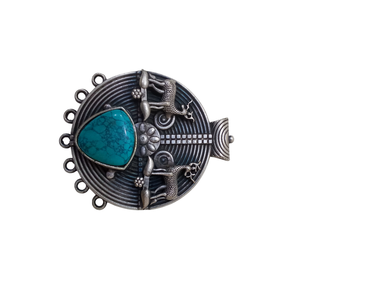 German Silver Tibetan Pendant Necklace for Girls & Women Tribal Tibetan Pendant By Kalra Creations