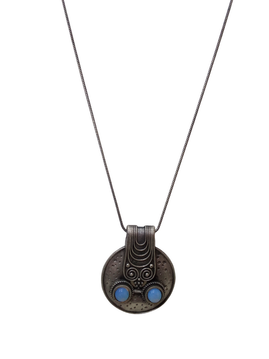 Women German Silver Tibetan Pendant Necklace for Girls Tribal Tibetan Pendant By Kalra Creations
