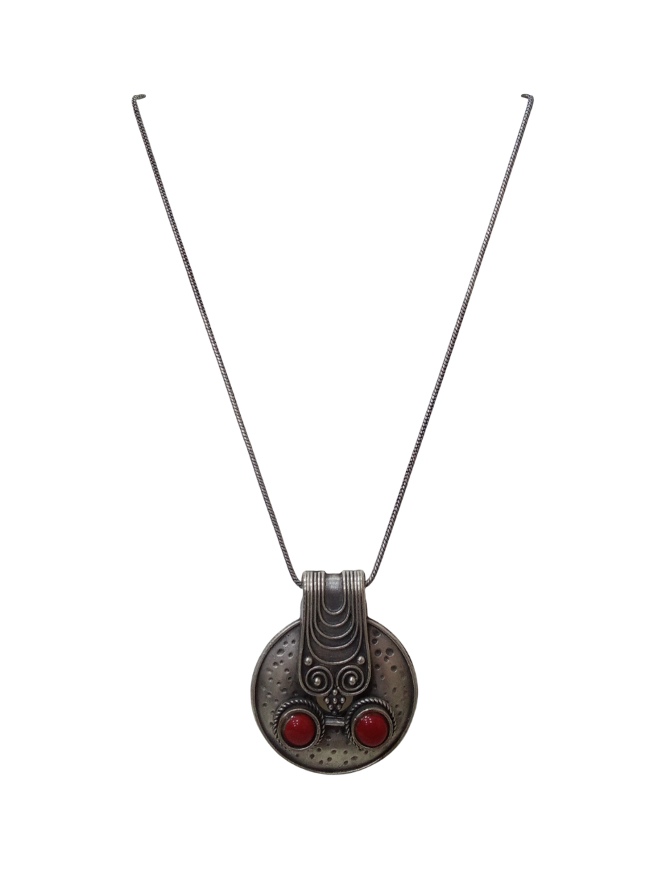 Women Necklace for Girls German Silver Tibetan Pendant Tribal Tibetan Pendant By Kalra Creations