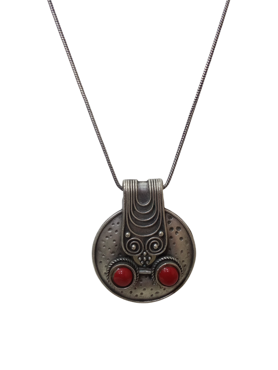 Women Necklace for Girls German Silver Tibetan Pendant Tribal Tibetan Pendant By Kalra Creations