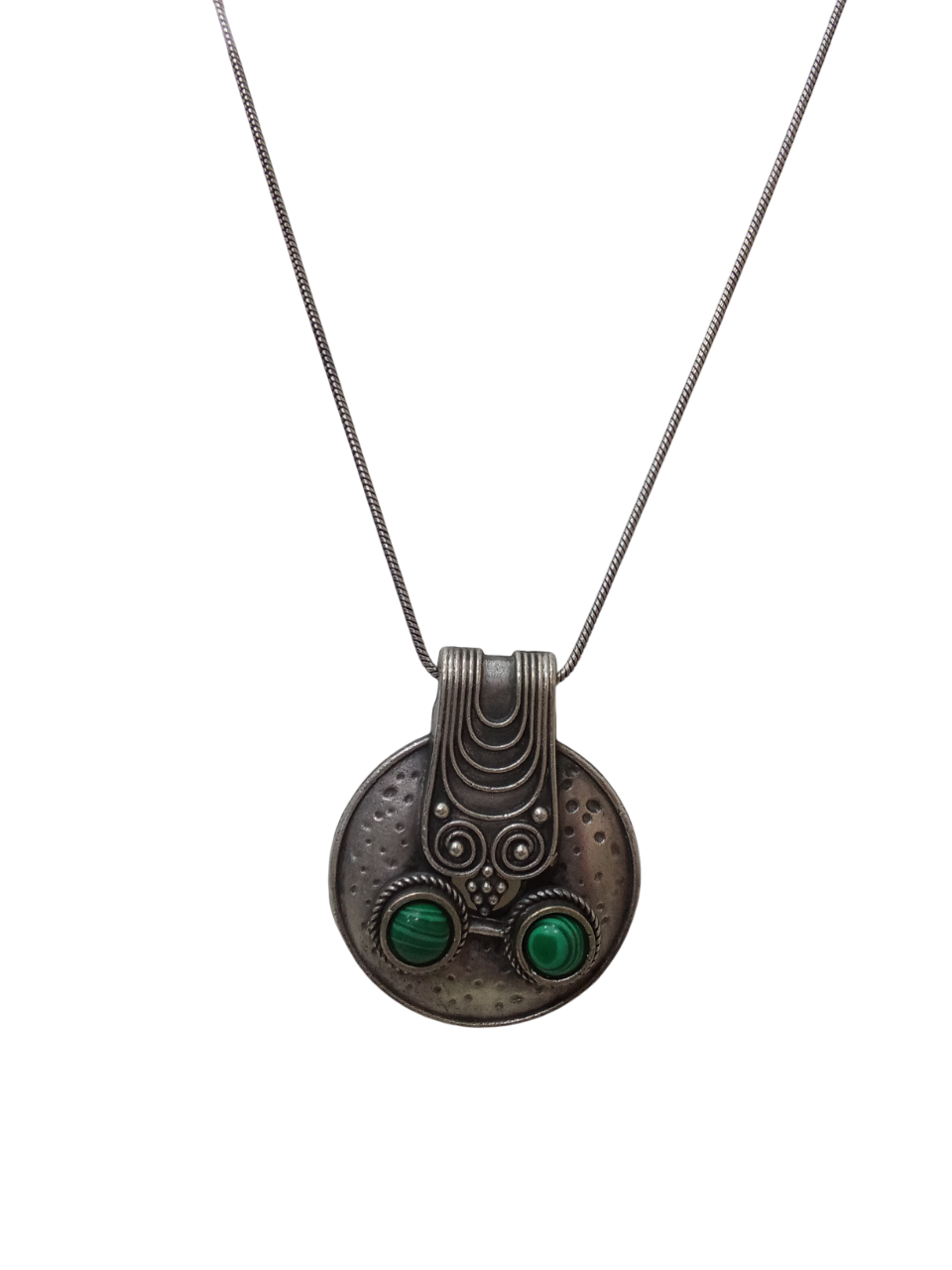 Women Brass German Silver Tibetan Pendant Necklace for Girls Tribal Tibetan Pendant By Kalra Creations