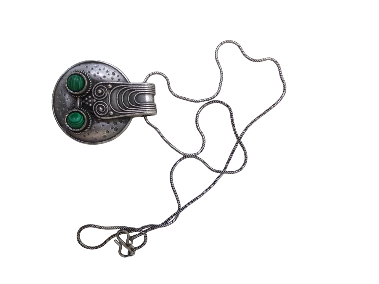 Women Brass German Silver Tibetan Pendant Necklace for Girls Tribal Tibetan Pendant By Kalra Creations