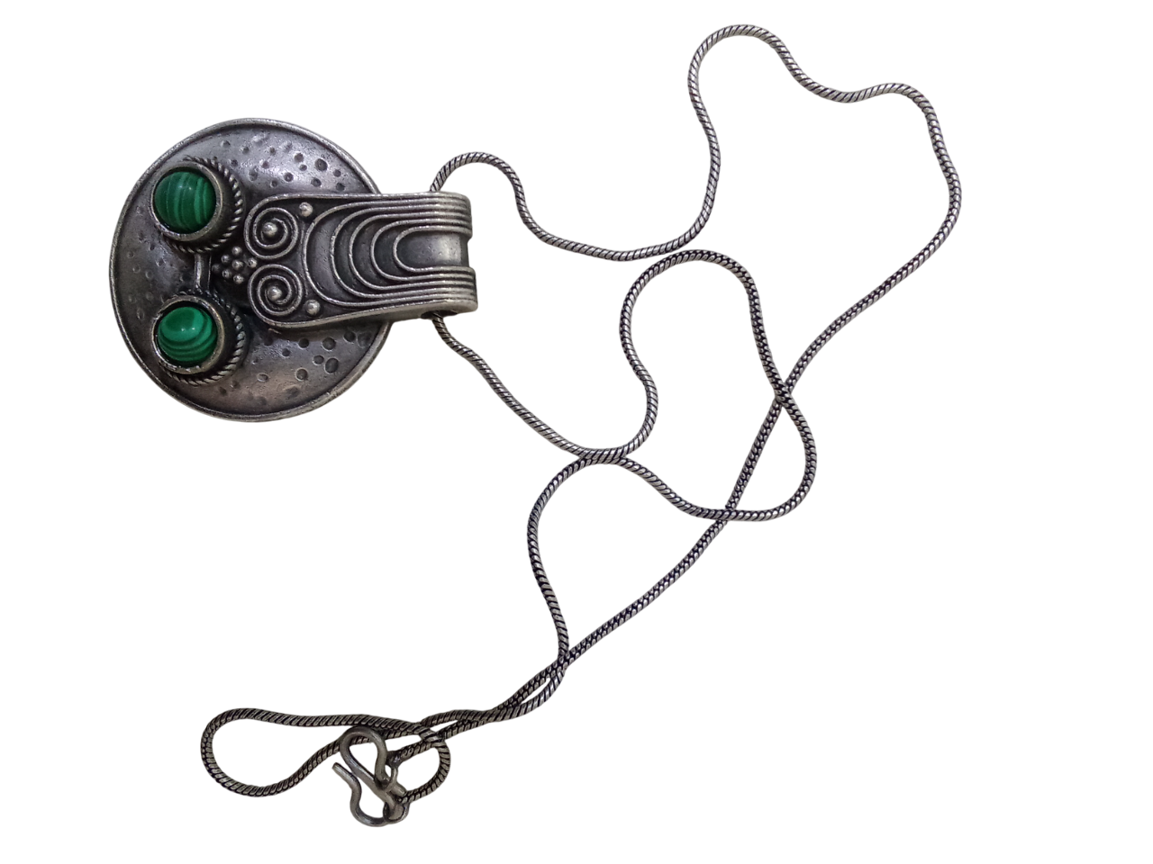 Women Brass German Silver Tibetan Pendant Necklace for Girls Tribal Tibetan Pendant By Kalra Creations