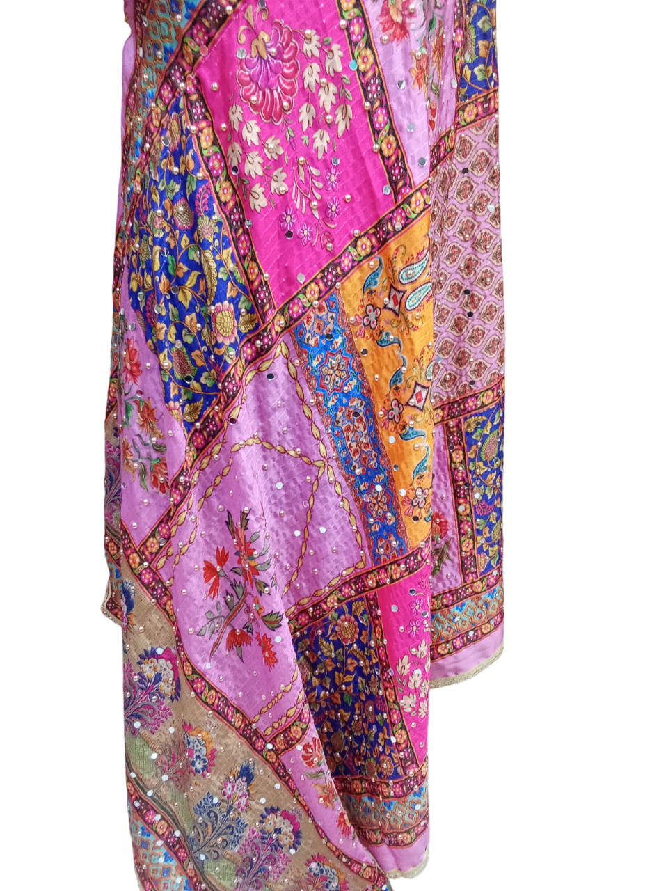 Pakistani Perfect Dupatta Women Heavy Mirror & Bead Handwork Weddings Festivals By Kalra Creations