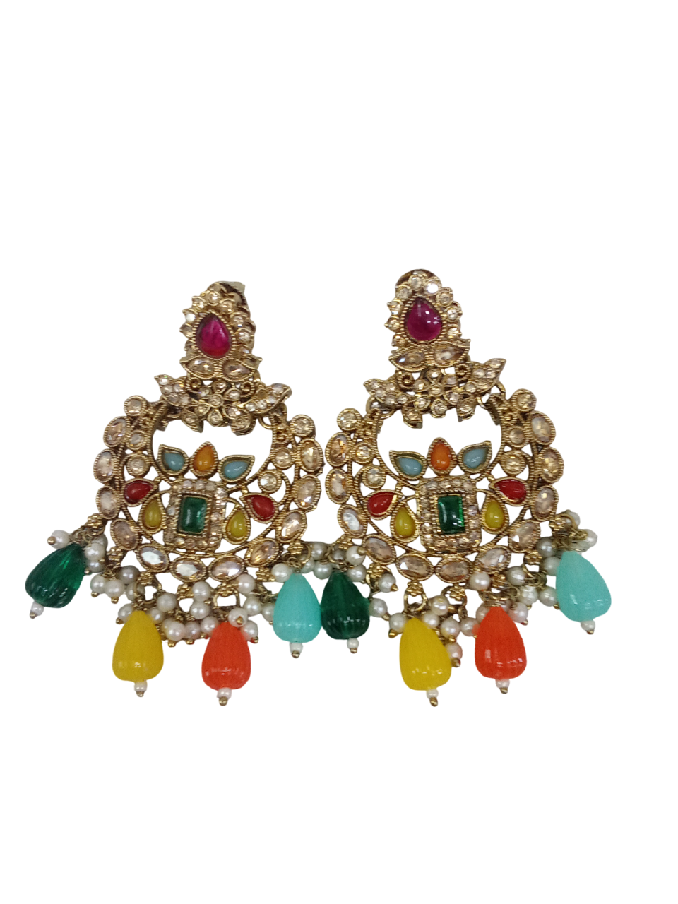 Pakistani Gold Plated Women Wedding Jewellery Necklace Set Stylish Girls Pendant By Kalra Creations