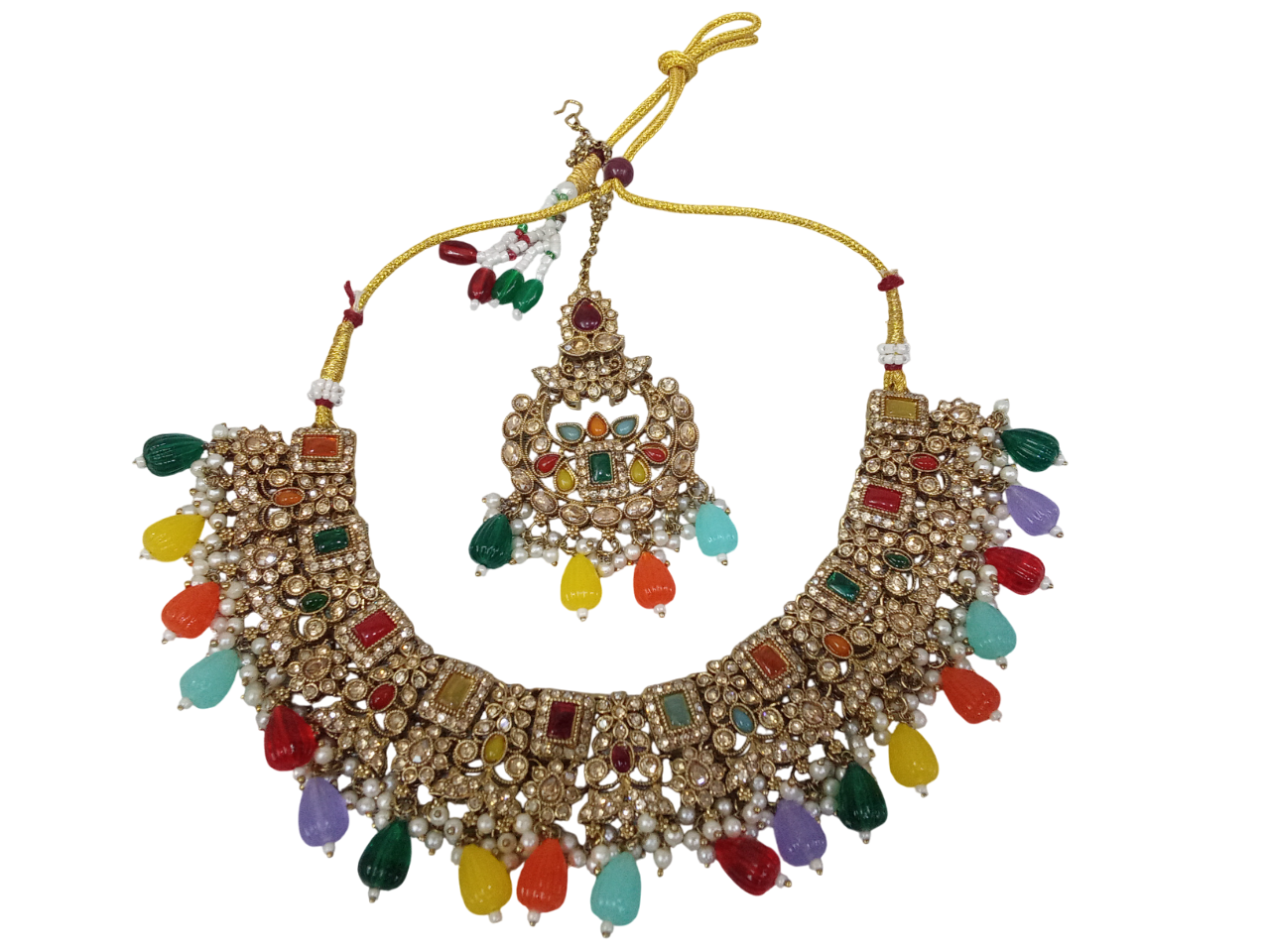 Pakistani Gold Plated Women Wedding Jewellery Necklace Set Stylish Girls Pendant By Kalra Creations