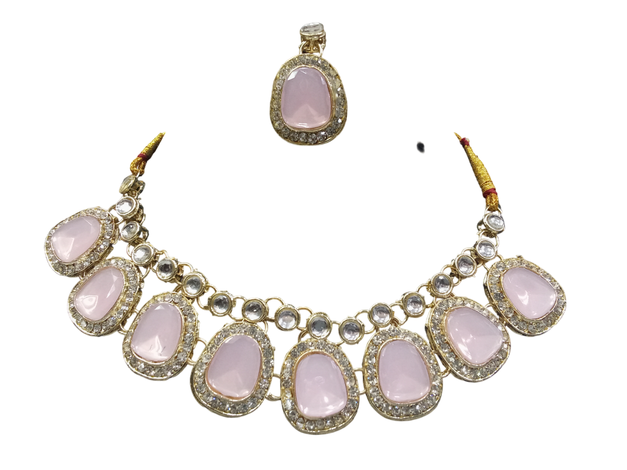 Women Gold Plated Women Wedding Jewellery Necklace Set Stylish Girls Pendant By Kalra Creations