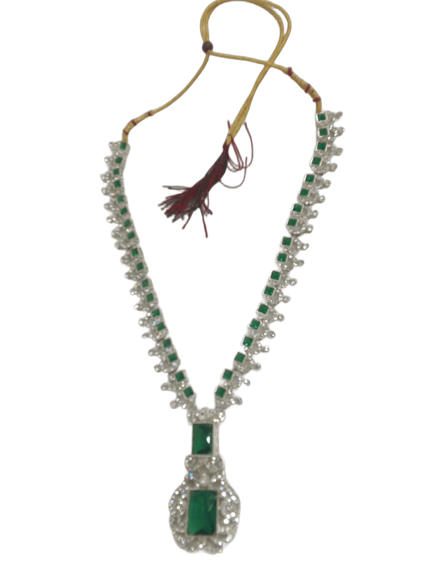 Women Necklace Jewelry Earrings Indian Bollywood Bridal AD Set Silver Plated By Kalra Creations