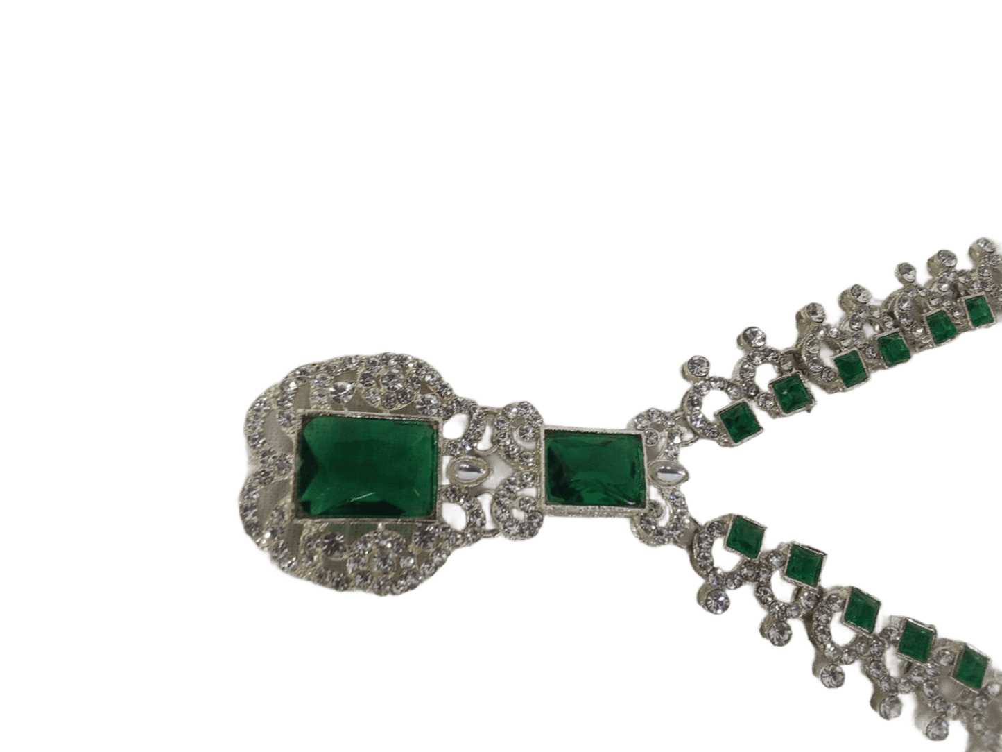 Women Necklace Jewelry Earrings Indian Bollywood Bridal AD Set Silver Plated By Kalra Creations