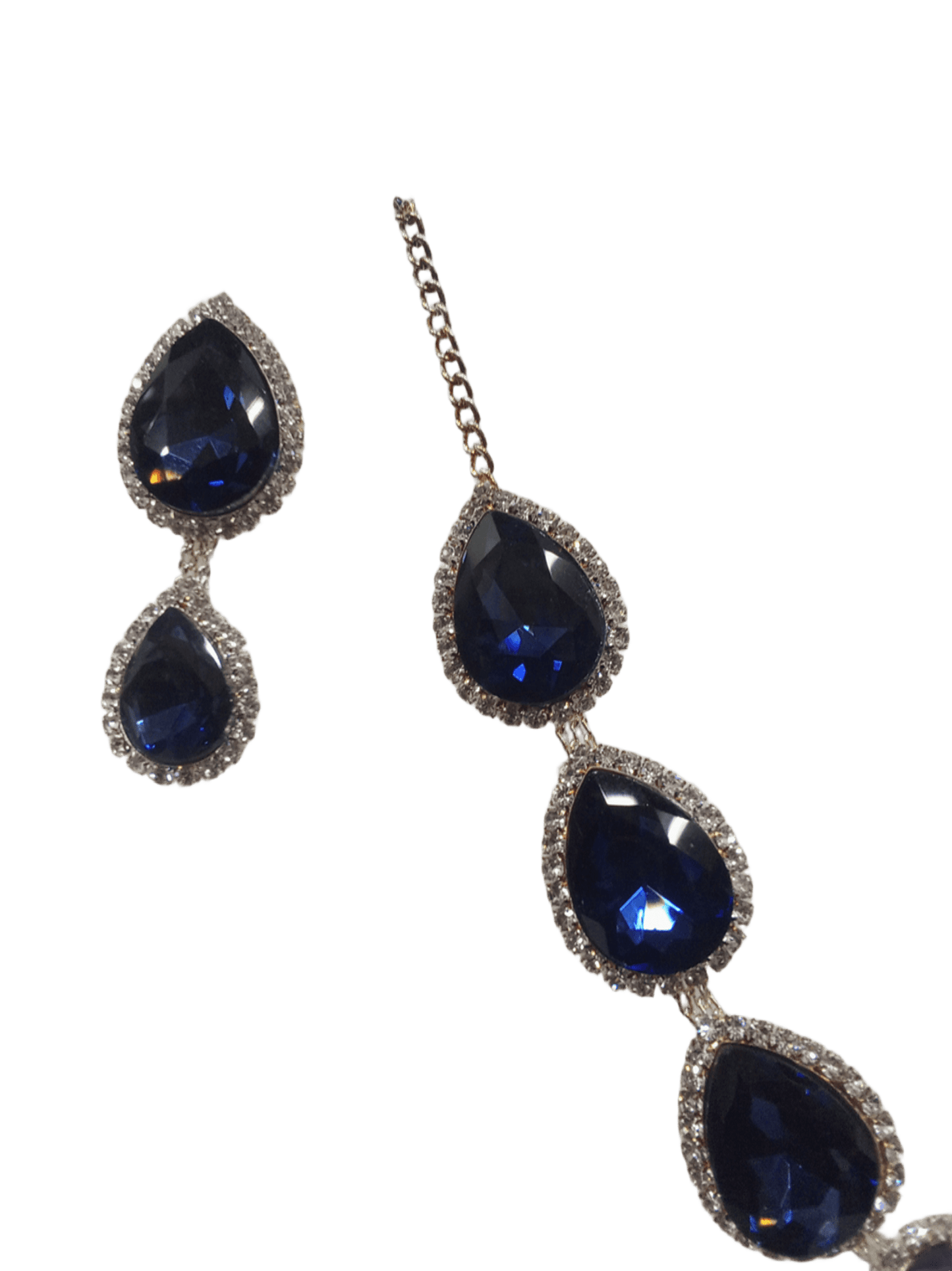 Women Necklace Jewelry Earrings Indian Bollywood Bridal AD Set Silver Plated By Kalra Creations