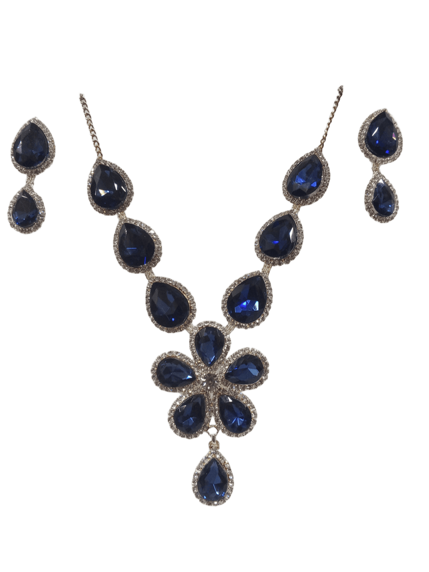 Women Necklace Jewelry Earrings Indian Bollywood Bridal AD Set Silver Plated By Kalra Creations