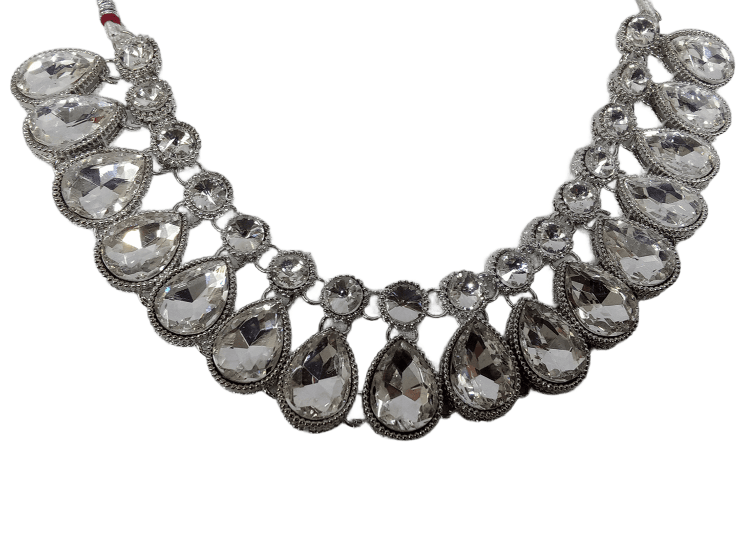 Necklace Set Silver Plated Stones Choker Women Necklace Earring Mang Tika By Kalra Creations