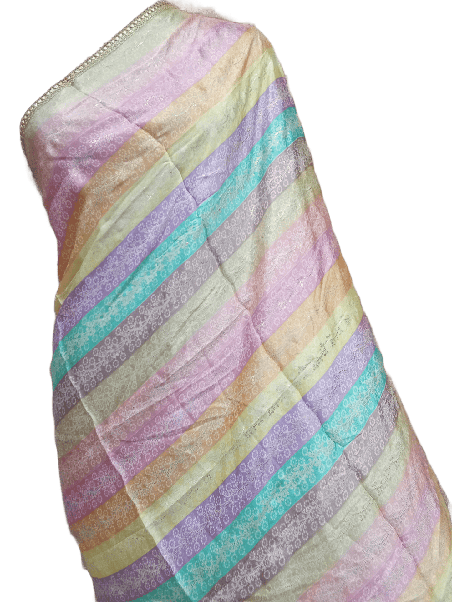 Indian Dupatta With Gotta Lace Women Handmade Bollywood Punjabi Phulkari By Kalra Creations