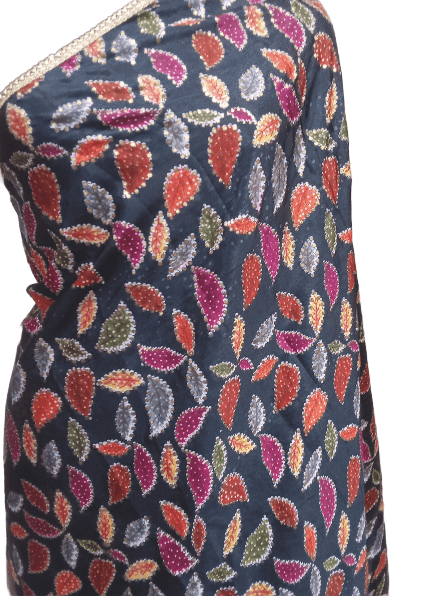 Indian Dupatta With Gotta Lace Women Handmade Bollywood Punjabi Phulkari By Kalra Creations