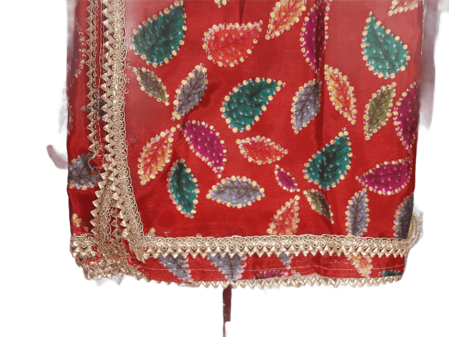 Indian Dupatta With Gotta Lace Women Handmade Bollywood Punjabi Phulkari By Kalra Creations