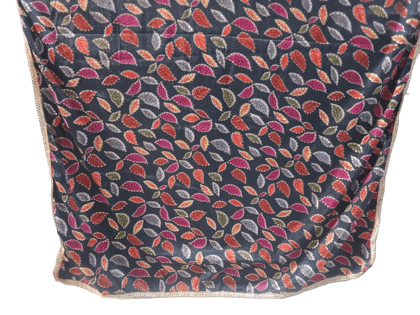 Indian Dupatta With Gotta Lace Women Handmade Bollywood Punjabi Phulkari By Kalra Creations
