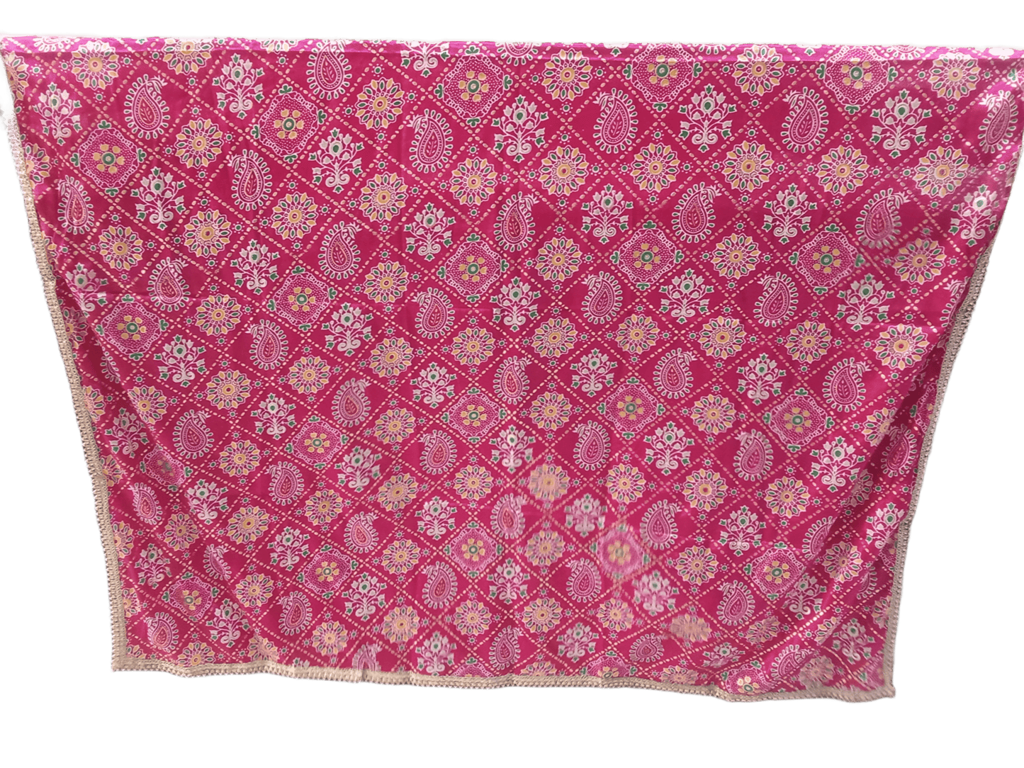 Indian Dupatta With Gotta Lace Women Handmade Bollywood Punjabi Phulkari