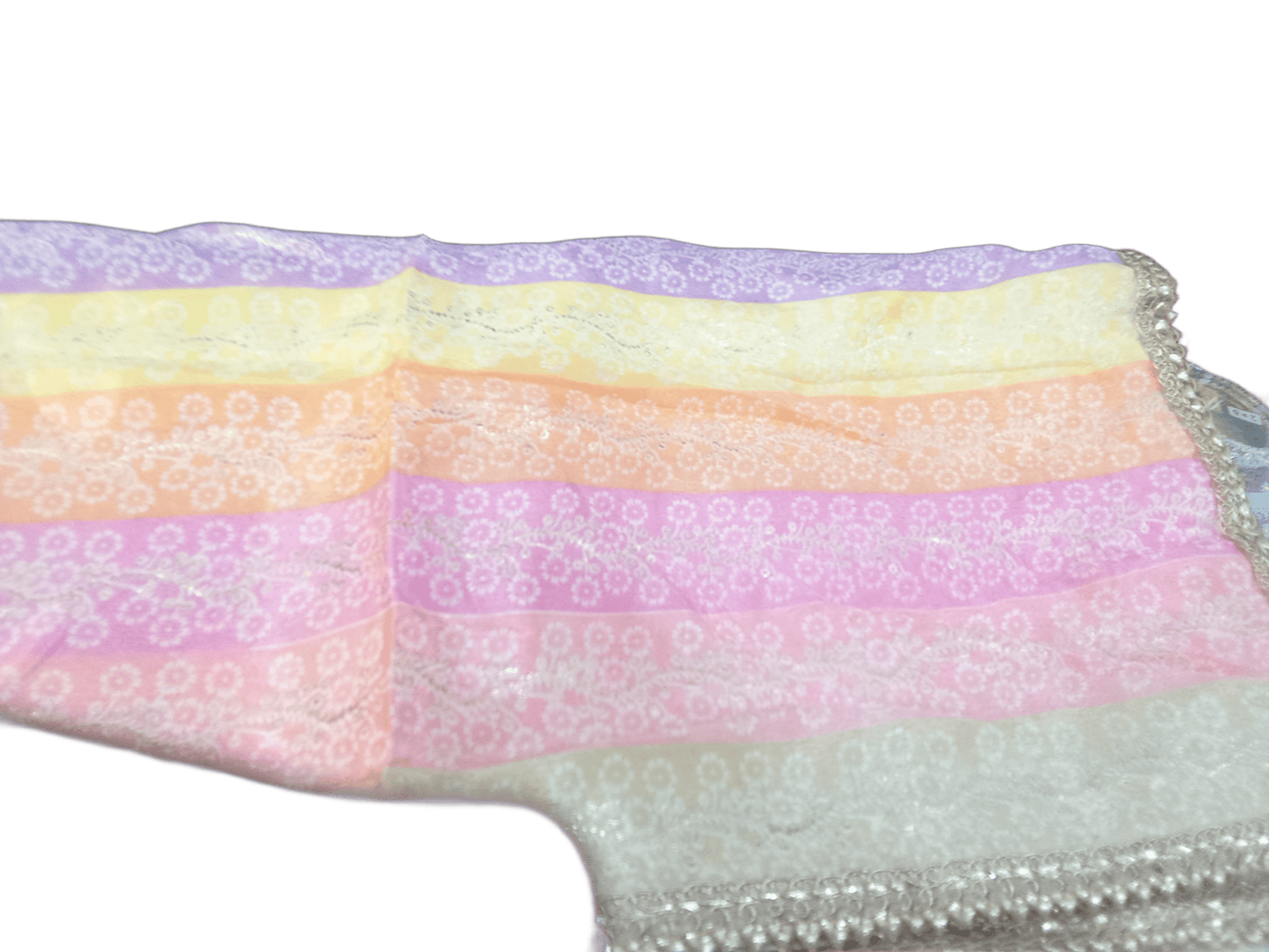 Indian Dupatta With Gotta Lace Women Handmade Bollywood Punjabi Phulkari By Kalra Creations