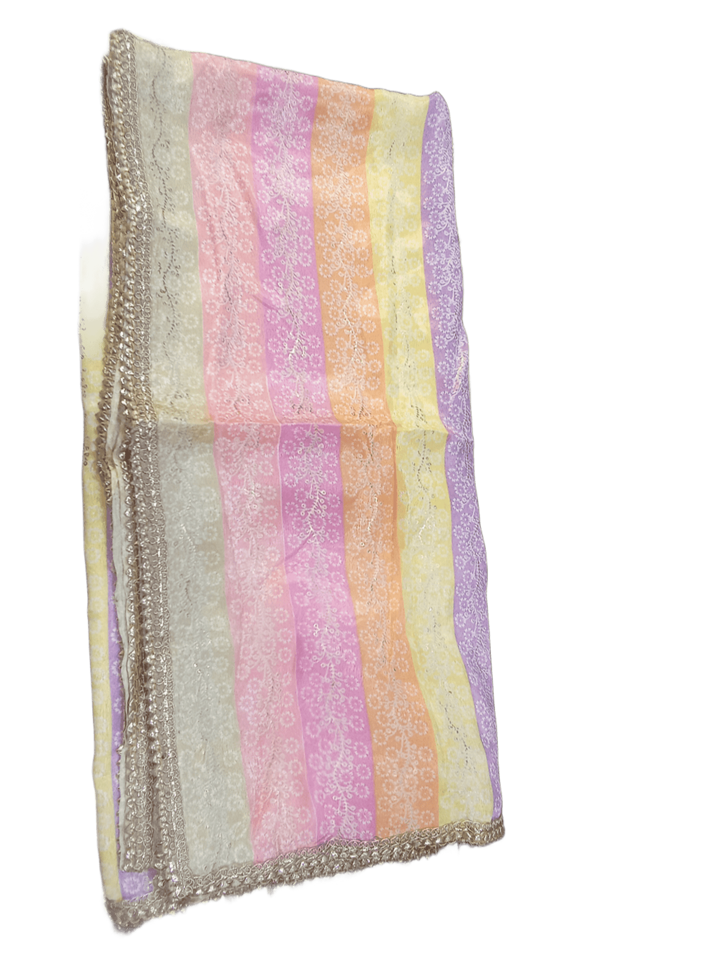Indian Dupatta With Gotta Lace Women Handmade Bollywood Punjabi Phulkari By Kalra Creations