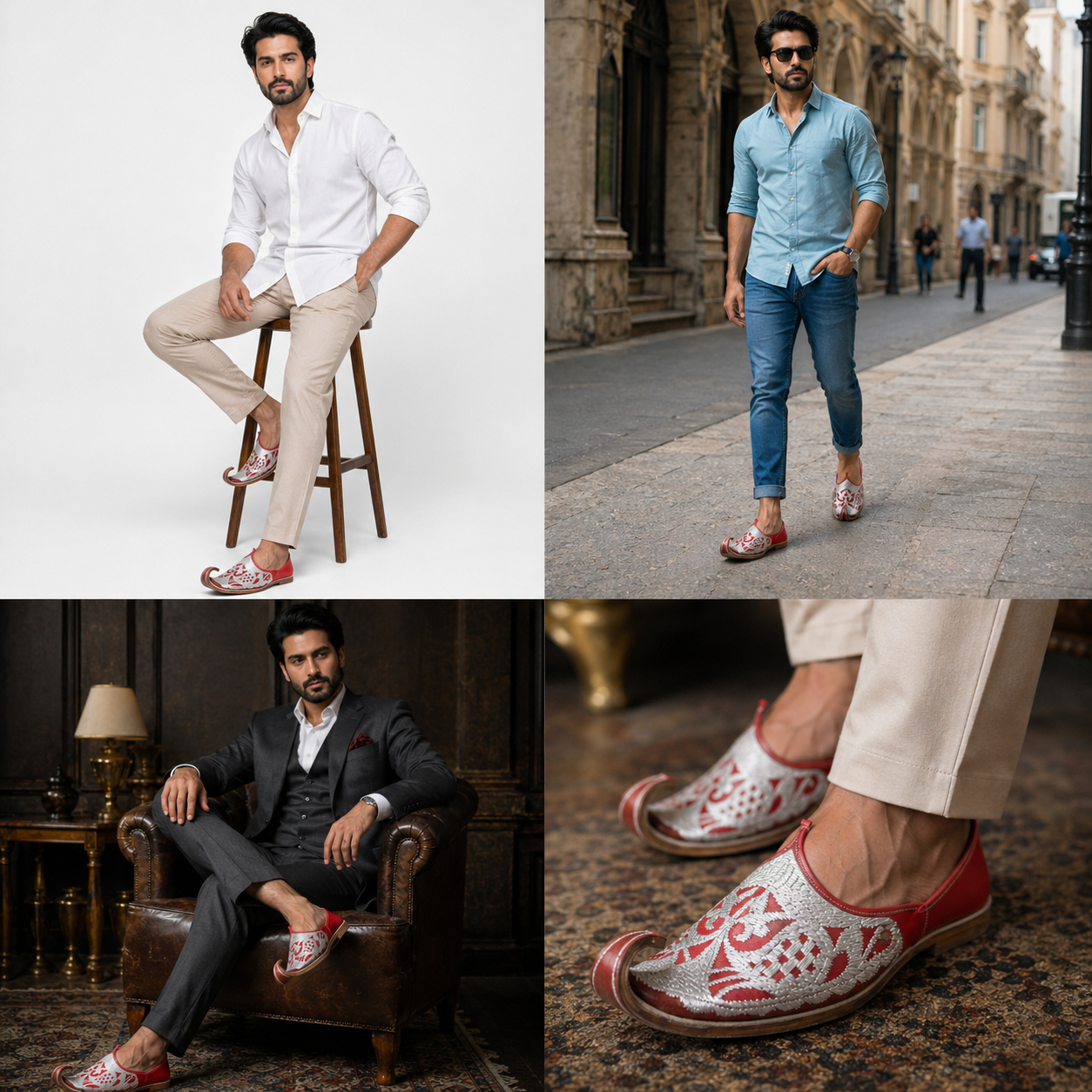 Handmade Aladdin Khussa Shoes Traditional Mojari