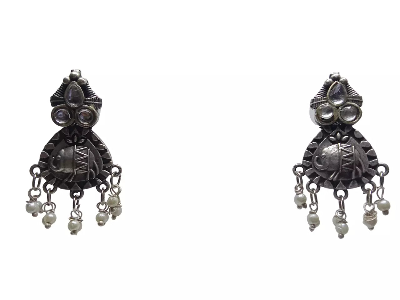 Women Jewelry Indian Earrings Bollywood Style Bridal Brass Stone Earrings By Kalra Creations