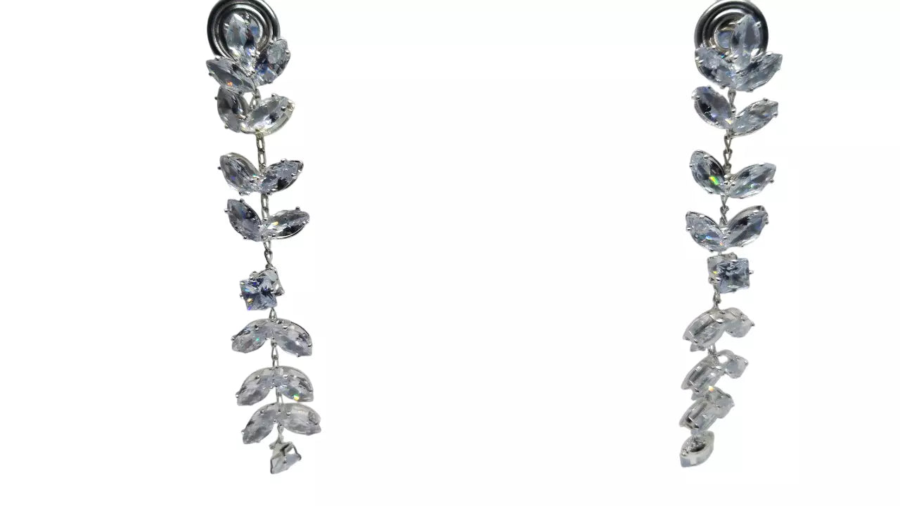 Women Jewelry Indian White Stone Women Bollywood Style Bridal Brass Earrings By Kalra Creations