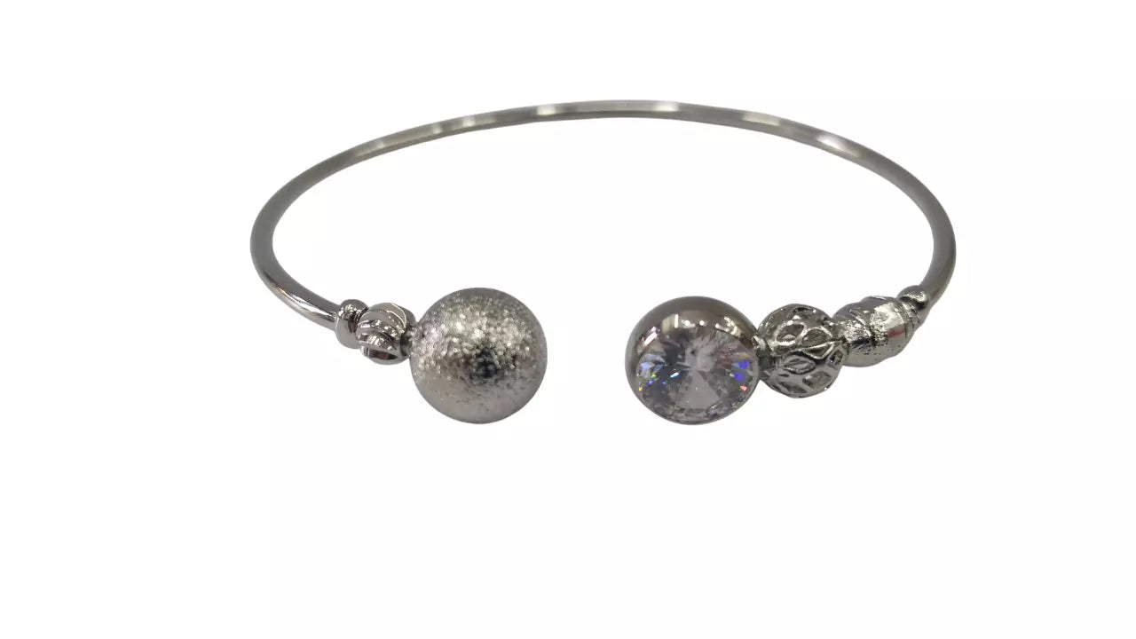 Women Bracelet Silver Plated Indian Jewelery Stone Kada Bracelet AD By Kalra Creations