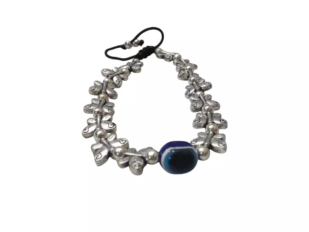 Womens Evil Eye Bracelet Black Beads Evil Ey Bracelet Adjustable Thread By Kalra creations