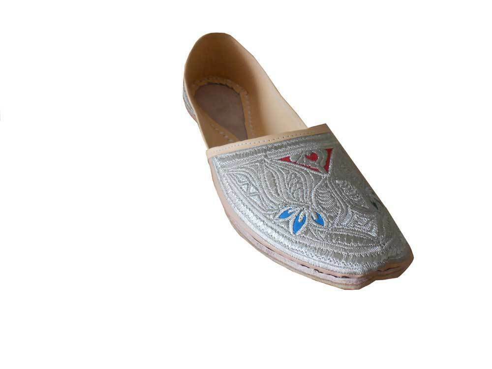 By Kalra Creations Men Shoes Indian Wedding Leather Mojaries Leather Khussa Handmade Groom Flip-Flops Flat US 9