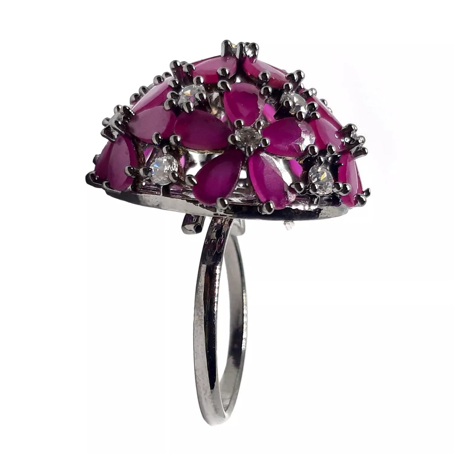 Women Ring Silver Plated Handmade Wedding Ring Copper Engagement Ring By Kalra Creations