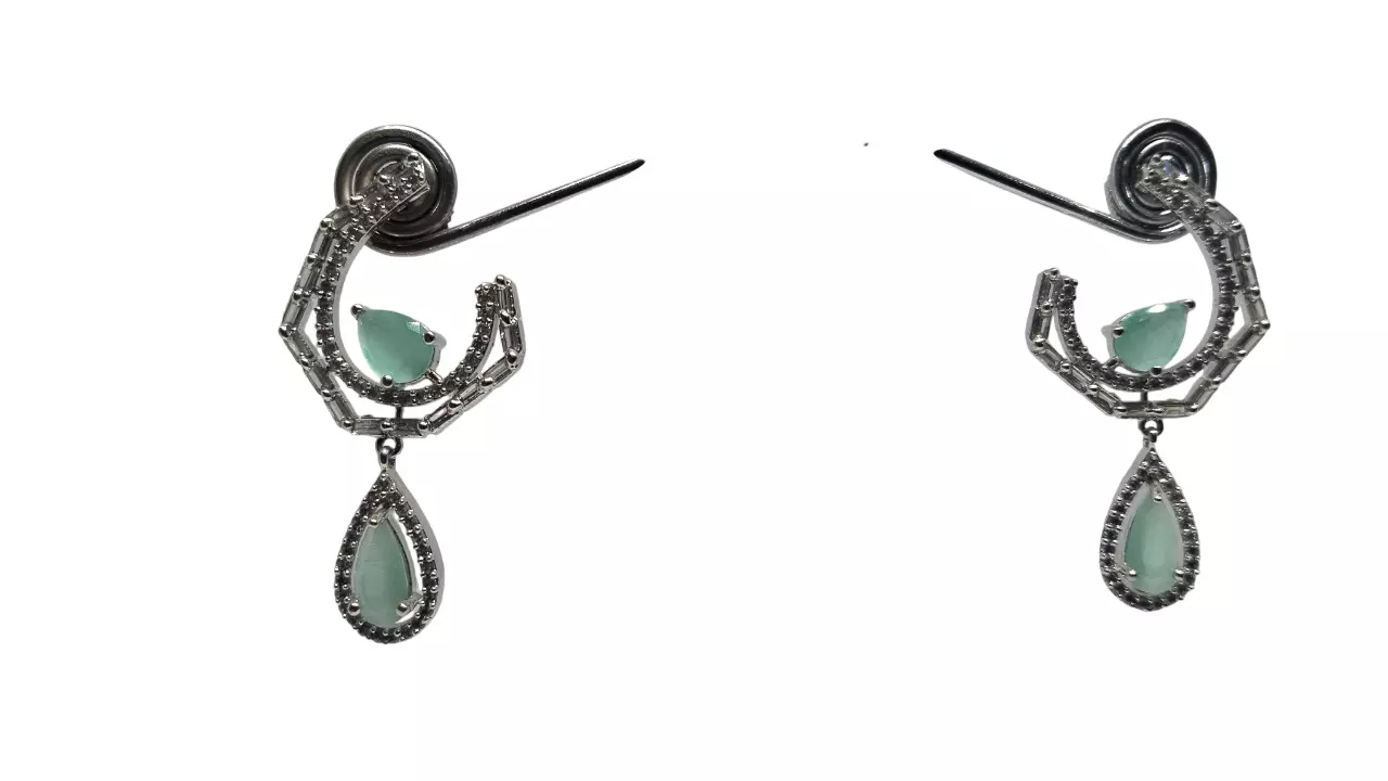 Indian Women Bollywood Style Bridal Jewelry CZ Earring AD Earrings Diamond By Kalra Creations