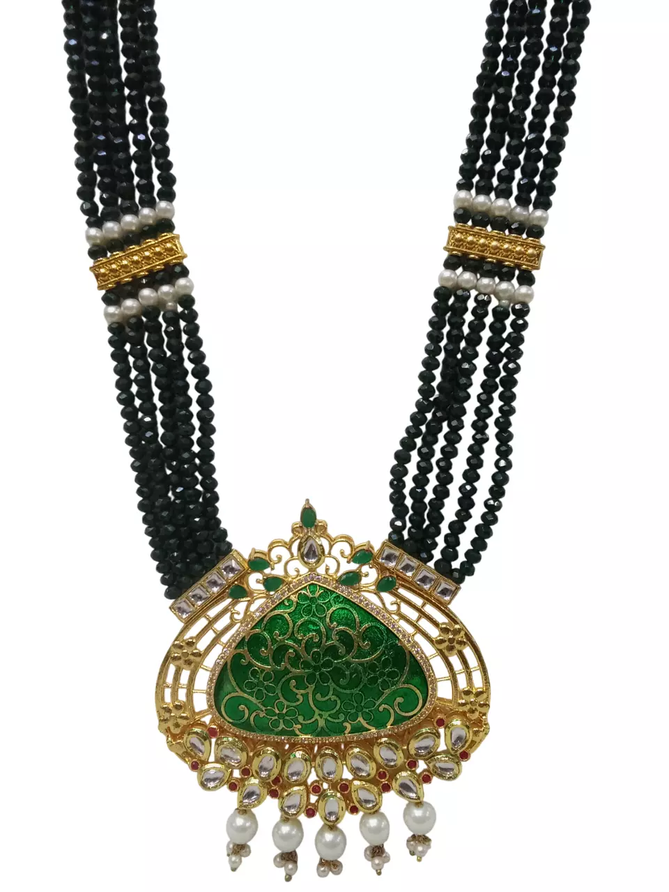 Women Jewellery Necklace Set Stylish Gold Plated Antique Semi-Circle Pendant By Kalra Creations