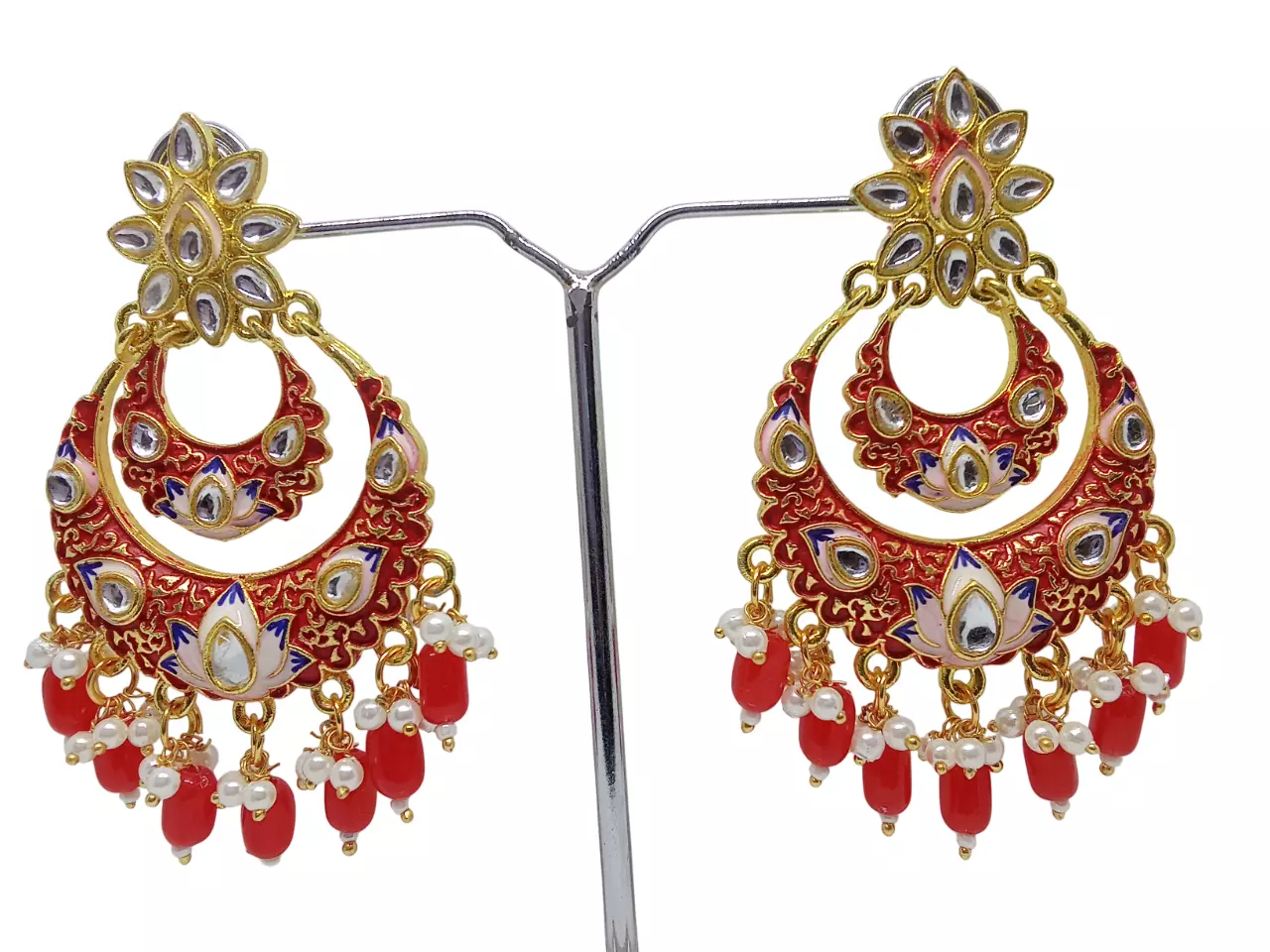 Women Earrings Indian Bollywood Gold Plated Valentine's Day Gift By Kalra Creations