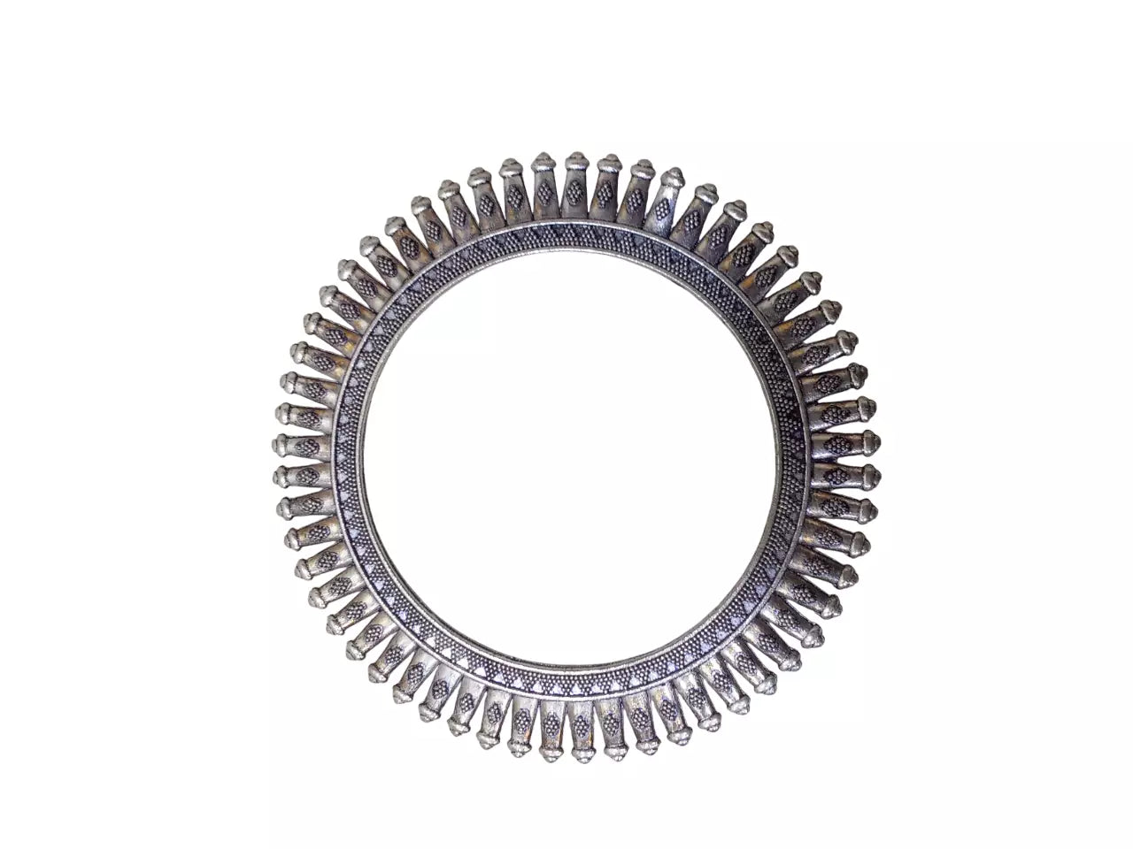 Women Brass Silver Oxidised Bracelet Bangles Brass Rajasthani 5 Pcs Size 2.4 By Kalra Creations