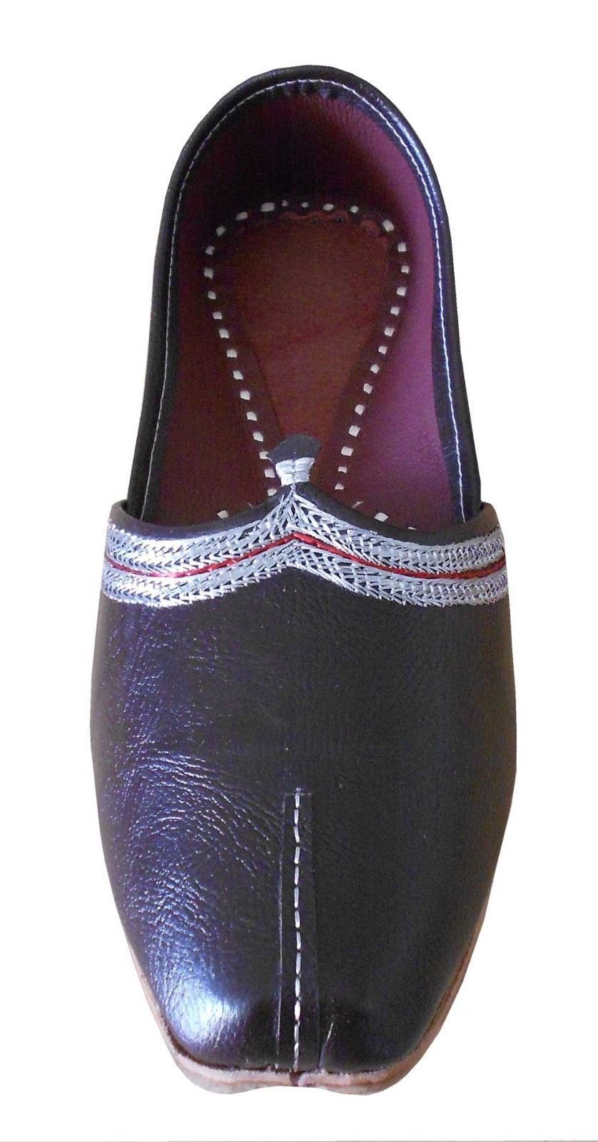 By Kalra Creations Men Shoes Punjabi Jutties Leather Brown Handmade Mojaries Loafers & Slip Ons Flip-Flops Flat US 8-11