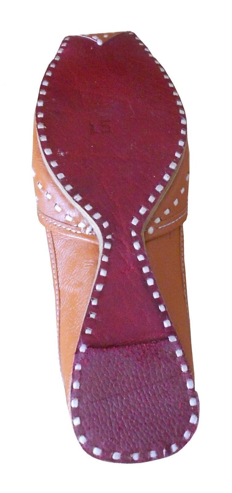 By Kalra Creations Men Shoes Traditional Leather Brown Loafers & Slip Ons Mojaries Flip-Flops US 8.5-10.5