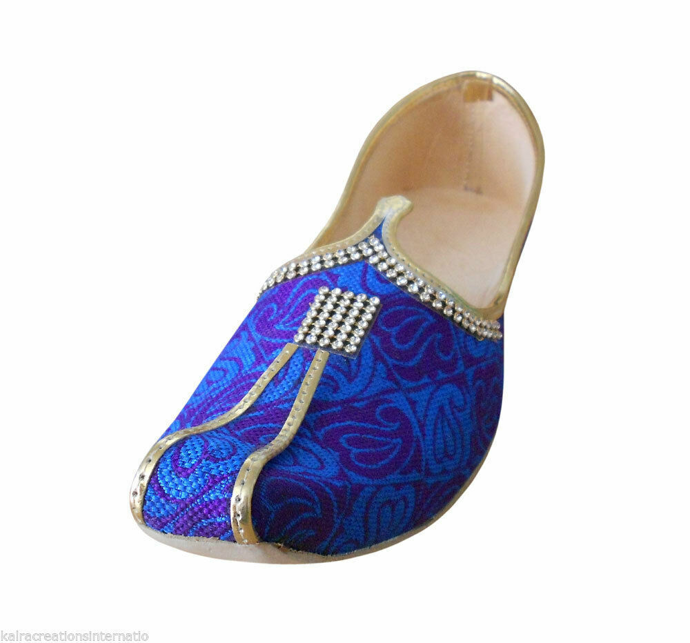 By Kalra Creations Men Shoes Traditional Indian Sherwani Jutties Handmade Mojaries Loafers & Slip Ons Flip-Flops Flat US 6