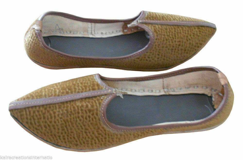 By Kalra Creations Men Shoes Ethnic Handmade Leather Jutties Loafers Khussa Indian Mojaries Flip-Flop Flat US 7/8