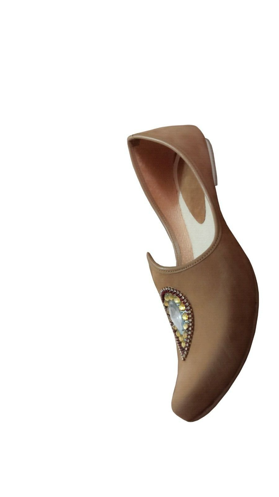 By Kalra Creations Men Shoes Indian Jutties Sherwani Mojaries Handmade Brown Khussa Flip-Flops Flat US 6