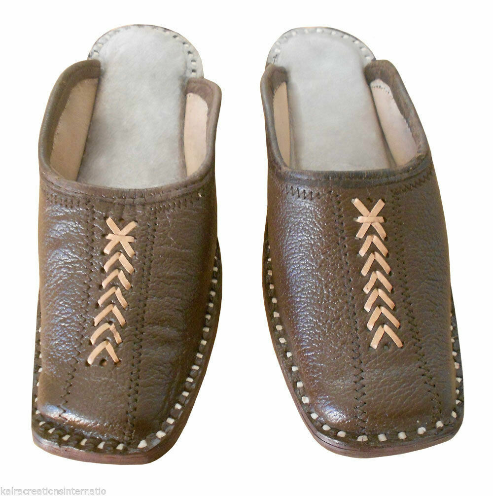 By Kalra Creations Men Slippers Indian Handmade Jutties Wedding Leather Mojaries Traditional Flip-Flops Flat US 7