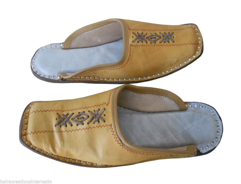 By Kalra Creations Men Slippers Traditional Camel Handmade Clogs Leather Khussa Camel Jutties Flip-Flops Flat US 6