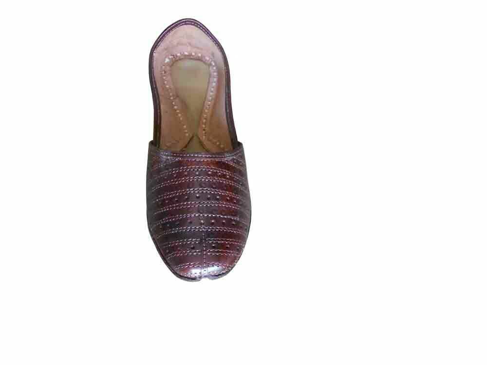 By Kalra Creations Men Shoes Handmade Leather Khussa Casual Mojaries Punjabi Jutties Flip-Flops Flat US 8