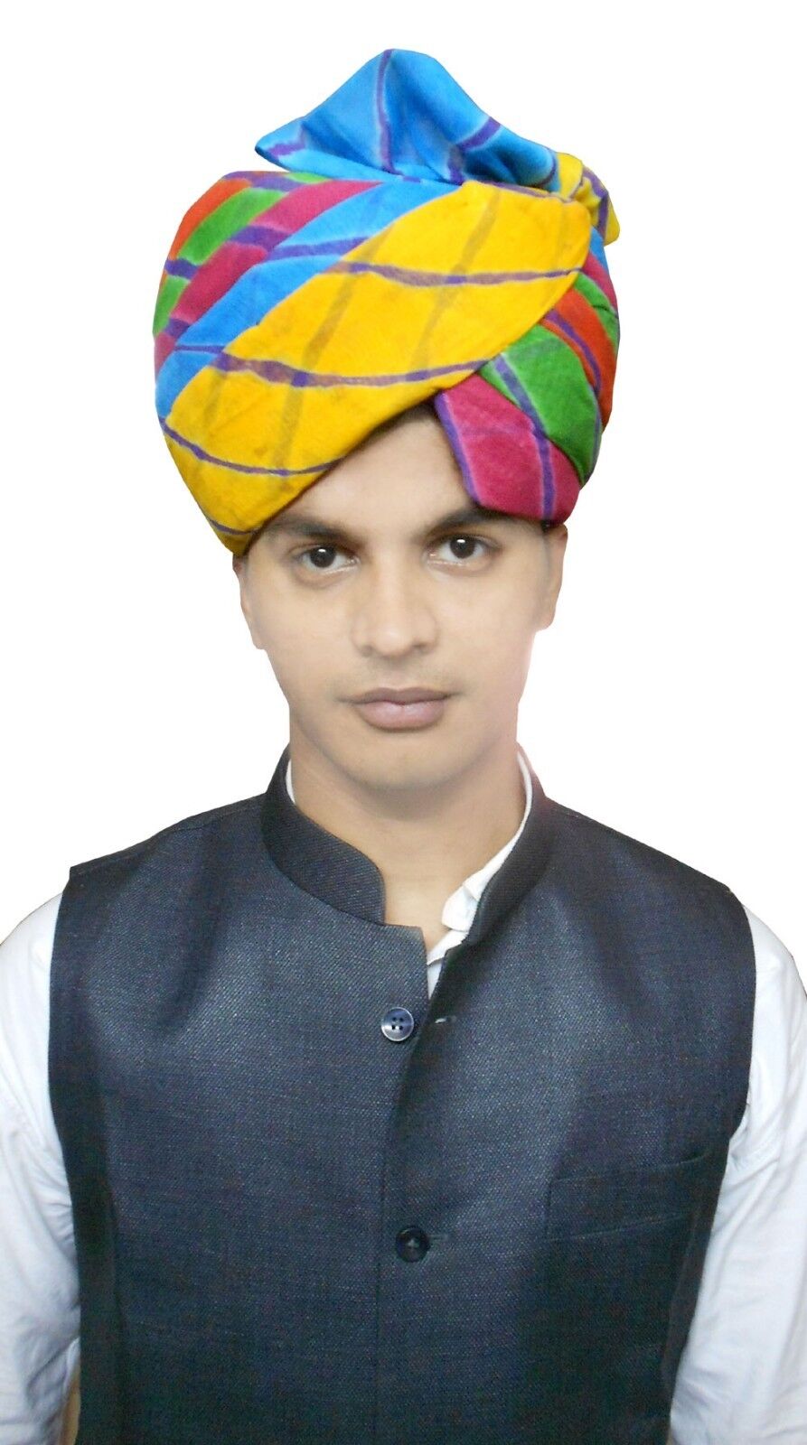 Men Hat Turban Rajasthani Safa Indian Pagri Pag Multicolor Top 7  (22") Medium